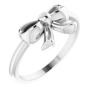 Sterling Silver Polished Bow Ring Size 7