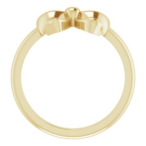 14K Yellow Gold Polished Bow Ring Size 7