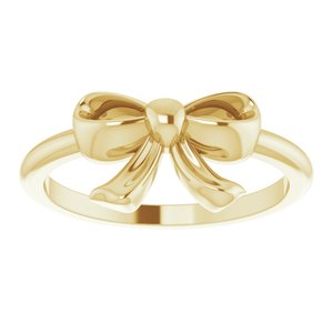 14K Yellow Gold Polished Bow Ring Size 7