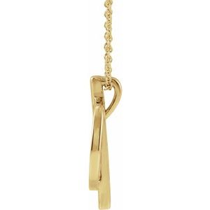 14K Yellow Gold 20 X 14 Mm 16-18 In Polished Negative Space Circle Necklace