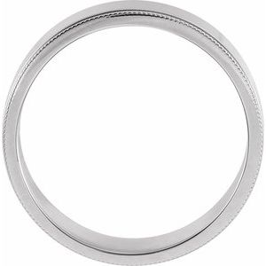 18K Yellow Or White Or Rose Gold Milgrain Standard Fit Flat Band
