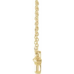 14K Yellow Gold 11 X 7 Mm 18 In Polished Sideways Cross Necklace
