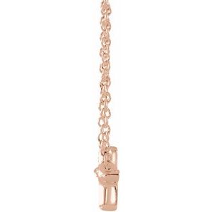 14K Rose Gold 11 X 7 Mm 15 In Polished Sideways Cross Necklace
