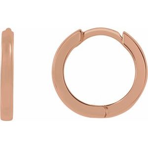 14K Yellow Or White Or Rose Gold Or Sterling Silver Each Hinged Polished Hoop Earring, Length 10 Mm, Thickness 1.65 Mm