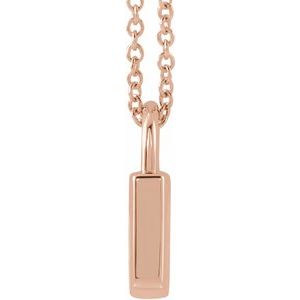 14K Rose Gold 8.5 X 5.5 Mm 16-18 In Polished Engravable Lock Necklace