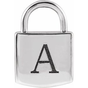 Sterling Silver 8.5 X 5.5 Mm Polished Engravable Lock Pendant