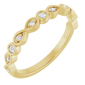 14K Yellow Gold Round 1.7 Mm 1/8 Ctw Lab-Grown Diamond  Anniversary Band Size 7