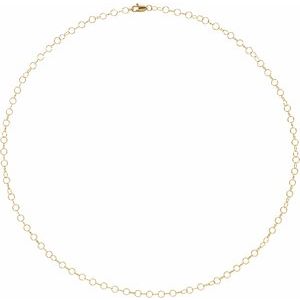 14K Yellow Gold Round Cable Chain, Length: 18 In, Width: 3.5 Mm