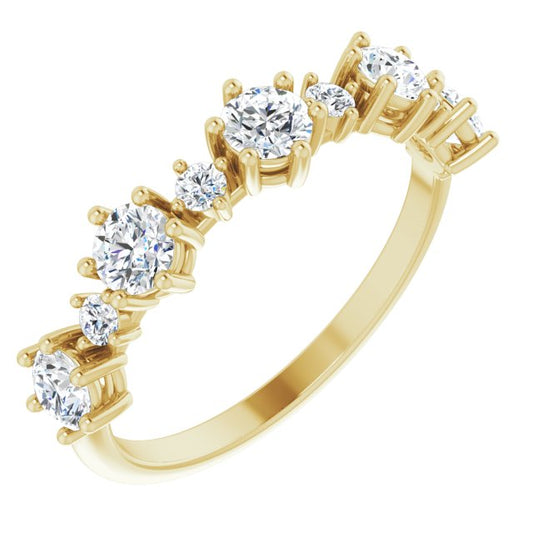 14K Yellow Or White Gold Round 3.5 Mm Polished 1 Ctw Lab-Grown Diamond Anniversary Band, Size 7