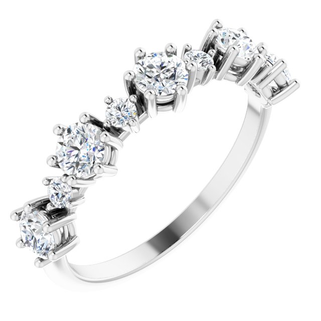 14K Yellow Or White Gold Round 3.5 Mm Polished 1 Ctw Lab-Grown Diamond Anniversary Band, Size 7