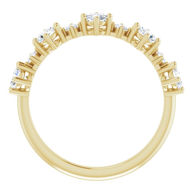 14K Yellow Or White Gold Round 3.5 Mm Polished 1 Ctw Lab-Grown Diamond Anniversary Band, Size 7