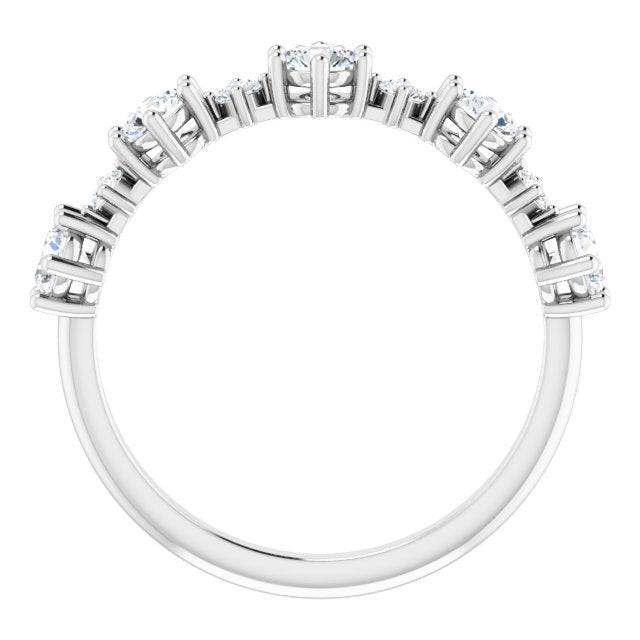 14K Yellow Or White Gold Round 3.5 Mm Polished 1 Ctw Lab-Grown Diamond Anniversary Band, Size 7