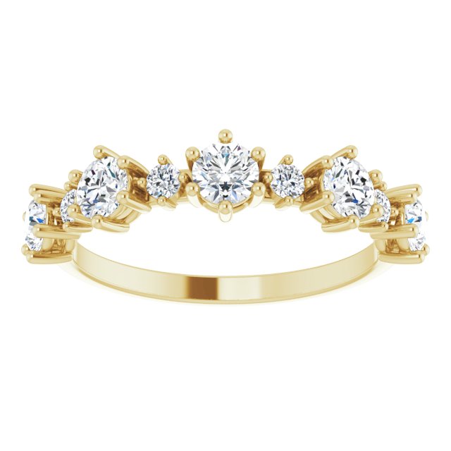 14K Yellow Or White Gold Round 3.5 Mm Polished 1 Ctw Lab-Grown Diamond Anniversary Band, Size 7