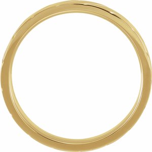 10K Yellow Or White Or Rose Gold 6 mm Diagonal Grooved Comfort-Fit Flat Band