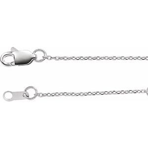 14K Yellow Or White Or Rose Gold Or Sterling Silver Or Platinum 1 Mm 16-18 In Lobster Clasp Diamond-Cut Cable Chain