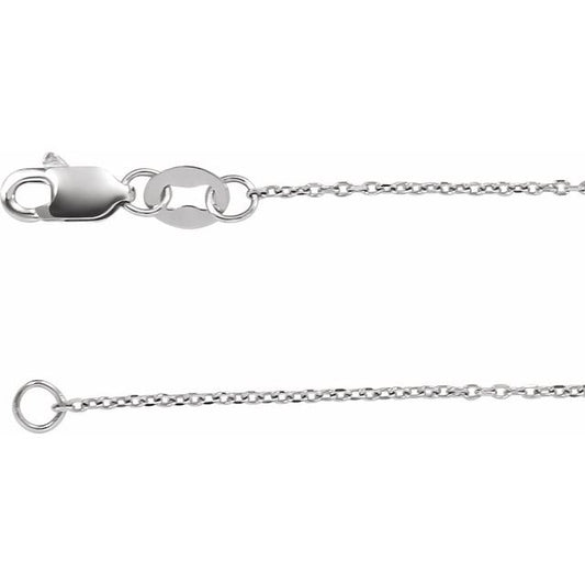 Platinum 1 Mm 24 In Lobster Clasp Diamond-Cut Cable Chain