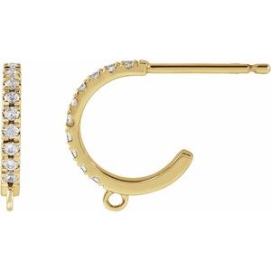 14K Yellow Gold Each Round Shape 1.1Mm I1, Gh .04 Ctw Natural Diamond Hoop Earring Top, Length: 11.7 Mm, Thickness: 1.5 Mm