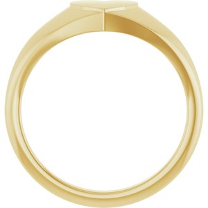 14K Yellow Gold 6.7 X 6.1 Mm Brush Polished Heart Signet Ring Size 7