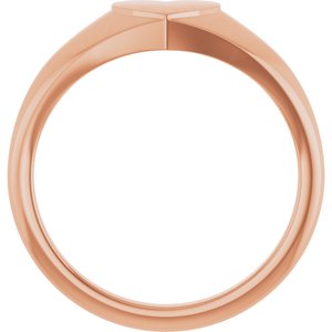 14K Rose Gold 6.7 X 6.1 Mm Brush Polished Heart Signet Ring Size 7