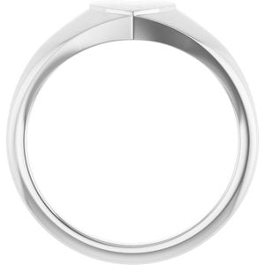 Sterling Silver 6.7 X 6.1 Mm Brush Polished Heart Signet Ring Size 7