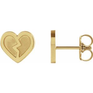 14K Yellow Gold Tiny Heart Earrings