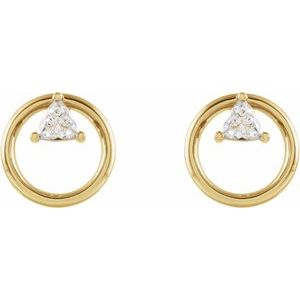 14K Yellow Gold Trillion 3.5 X 3.5 X 3.5 Mm 1/4 Ctw Natural Diamond Geometric Earrings