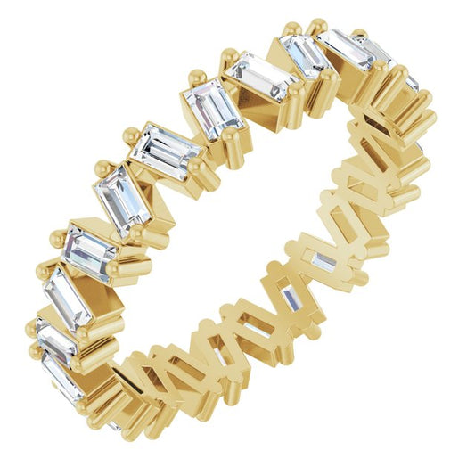 14K Yellow Or White Gold Straight Baguette 3.5 X 1.8 Mm Vs, G-H Polished 1 1/2 Lab-Grown Diamond Eternity Band, Size 7