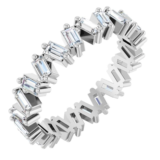 14K Yellow Or White Gold Straight Baguette 3.5 X 1.8 Mm Vs, G-H Polished 1 1/2 Lab-Grown Diamond Eternity Band, Size 7
