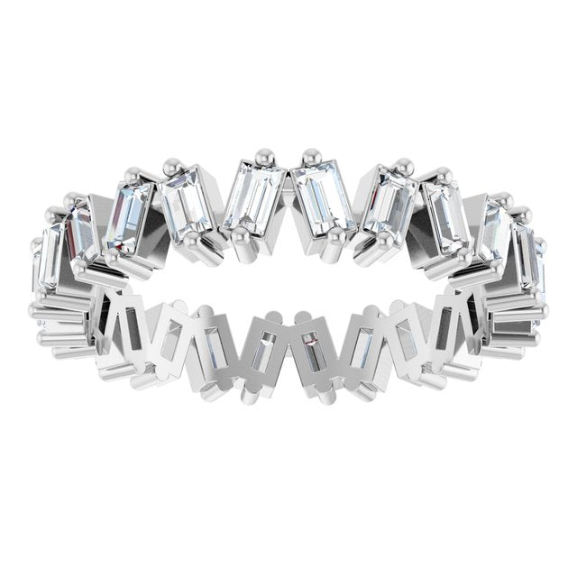 14K Yellow Or White Gold Straight Baguette 3.5 X 1.8 Mm Vs, G-H Polished 1 1/2 Lab-Grown Diamond Eternity Band, Size 7