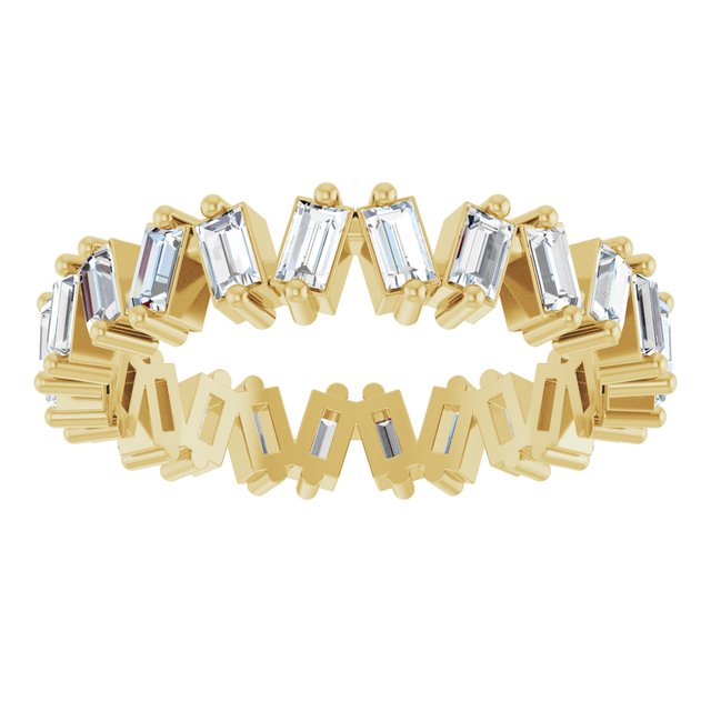 14K Yellow Or White Gold Straight Baguette 3.5 X 1.8 Mm Vs, G-H Polished 1 1/2 Lab-Grown Diamond Eternity Band, Size 7