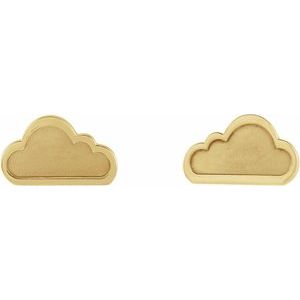 14K Yellow Gold Tiny Cloud Earring