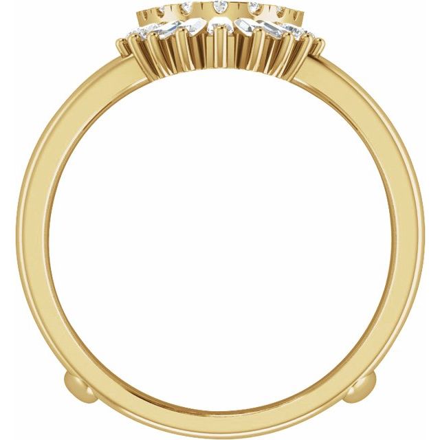 14K Yellow Or White Or Rose Gold Polished 1/2 Ctw Natural Diamond Ring Guard, Size 7