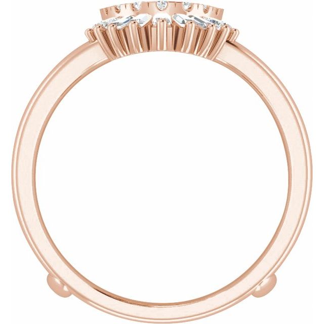 14K Yellow Or White Or Rose Gold Polished 1/2 Ctw Natural Diamond Ring Guard, Size 7