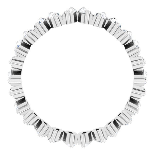 Platinum Straight Baguette 2.5 X 1.5 Mm Si2-Si3, Ghi Polished 7/8 Ctw Natural Diamond Eternity Band, Size 6