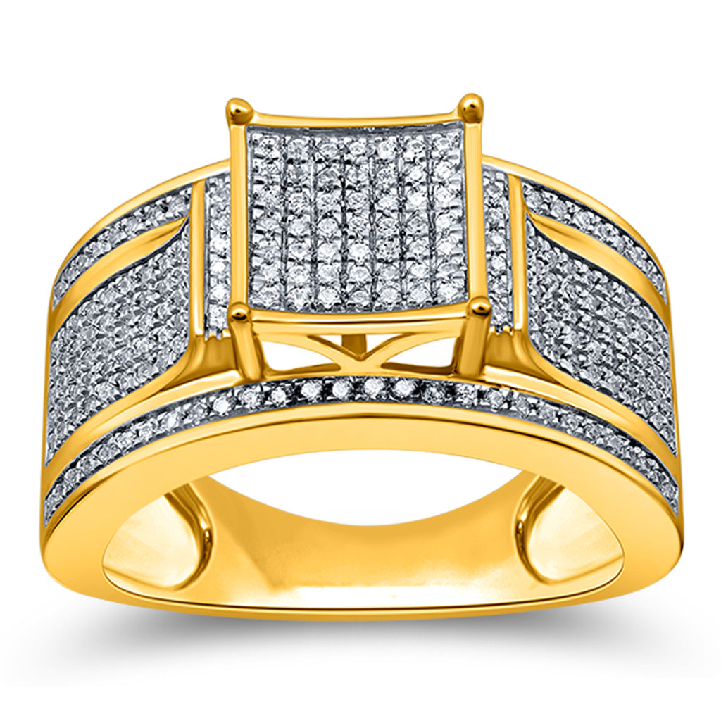 10K Yellow Gold 0.46-0.48 Cttw Diamond Ladies Micropave Rings
