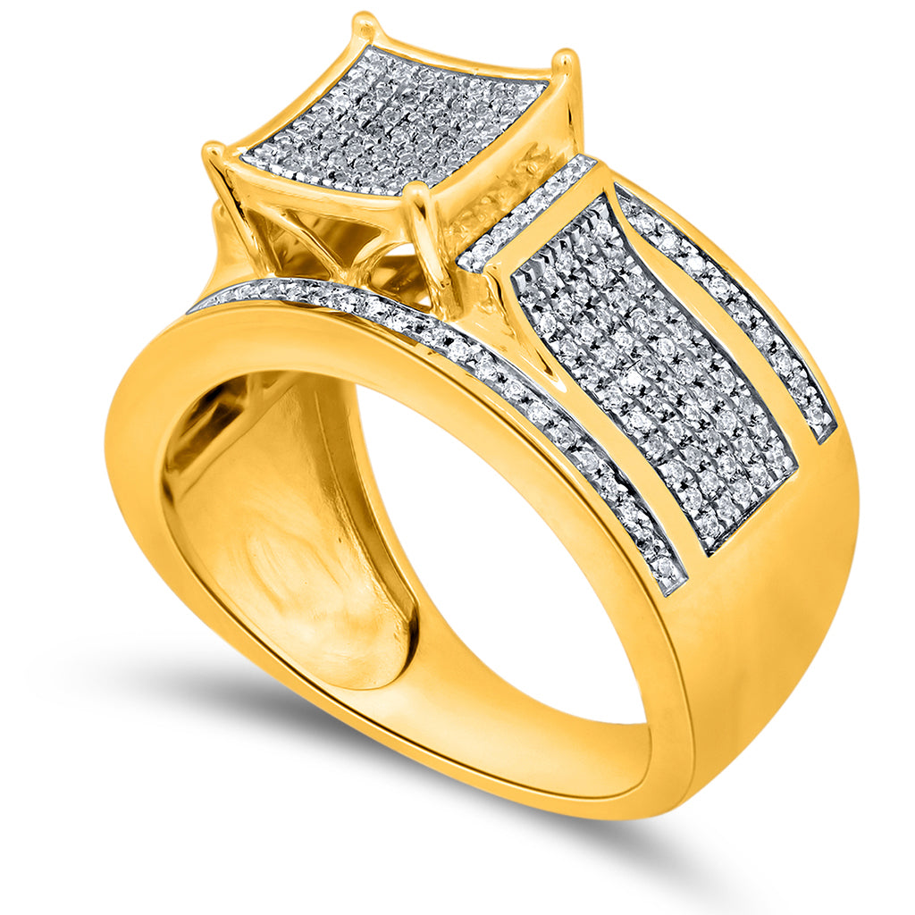 10K Yellow Gold 0.46-0.48 Cttw Diamond Ladies Micropave Rings