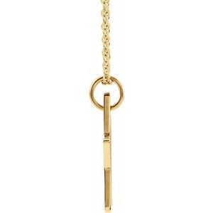 14K Yellow Gold 12 X 12 Mm 16-18 In Polished Engravable Star Necklace