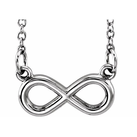 Platinum 12.2 X 6.4 Mm 16-18 In Polished Tiny Posh Infinity-Inspired Necklace