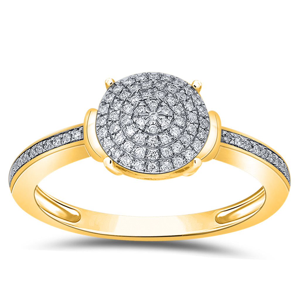 10K Yellow Gold 0.19 Cttw Diamond Ladies Ring