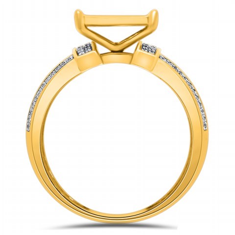 10K Yellow Gold 0.22-0.28 Cttw Diamond Ladies Micropave Rings