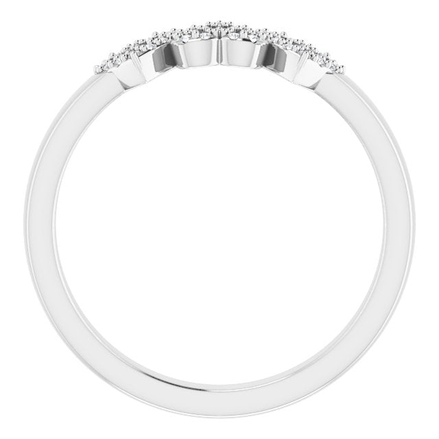 14K Rose Or White Gold Round .8 Mm Polished .08 Ctw Natural Diamond Heart Ring, Size 7