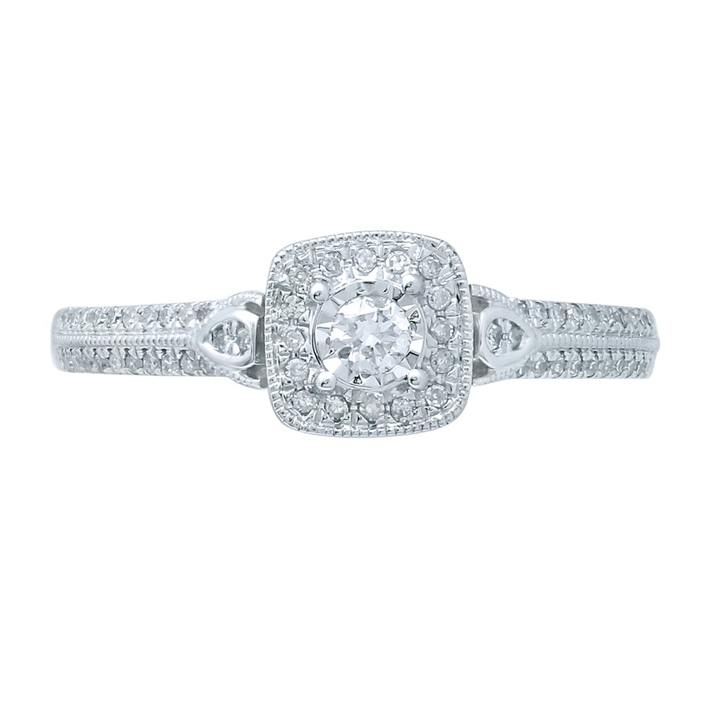 10K Yellow Or White Gold 0.20-0.22 Cttw Round Diamond Ladies Ring