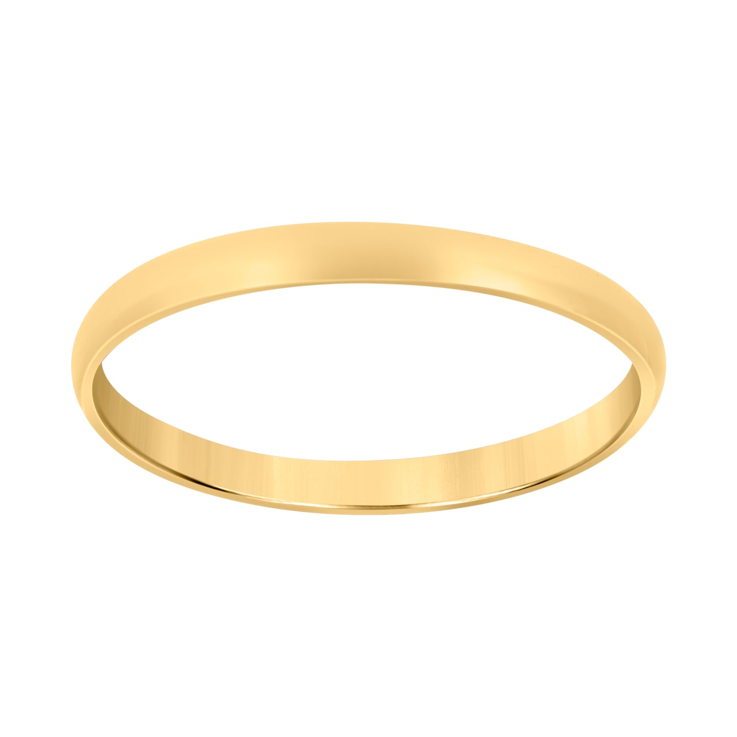 14K Yellow Gold Unisex Dome Polished Regular-Fit Bridal Anniversary Engagement WeddingBand Ring