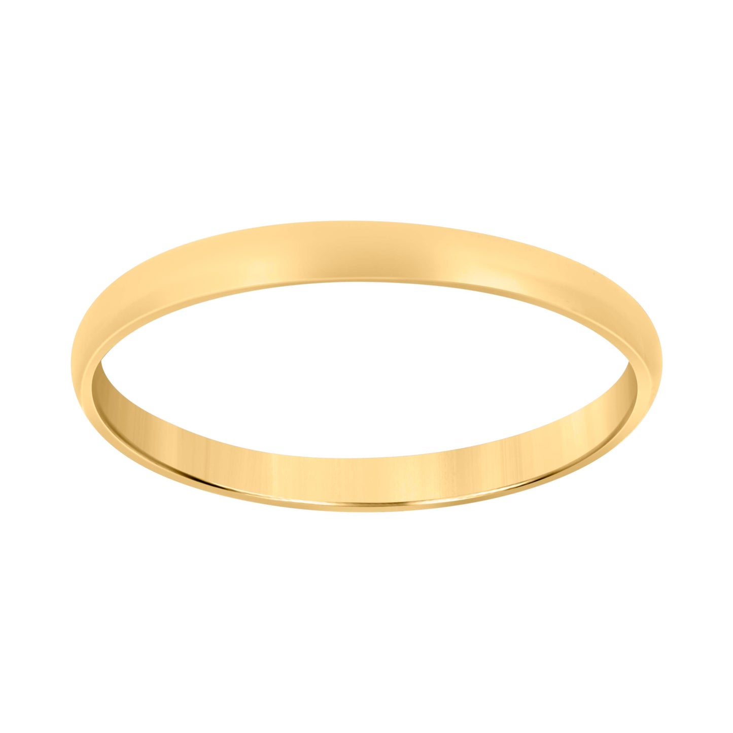 14K Yellow Gold Unisex Dome Polished Regular-Fit Bridal Anniversary Engagement WeddingBand Ring