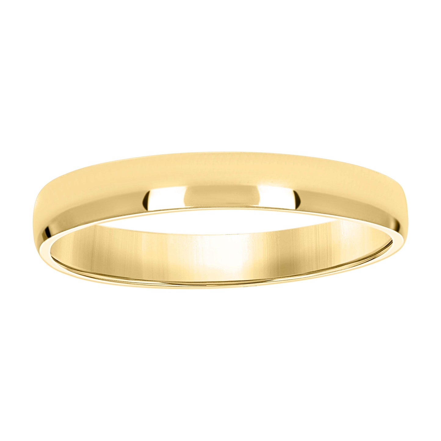 14K Yellow Gold Unisex Dome Polished Regular-Fit Bridal Anniversary Engagement WeddingBand Ring