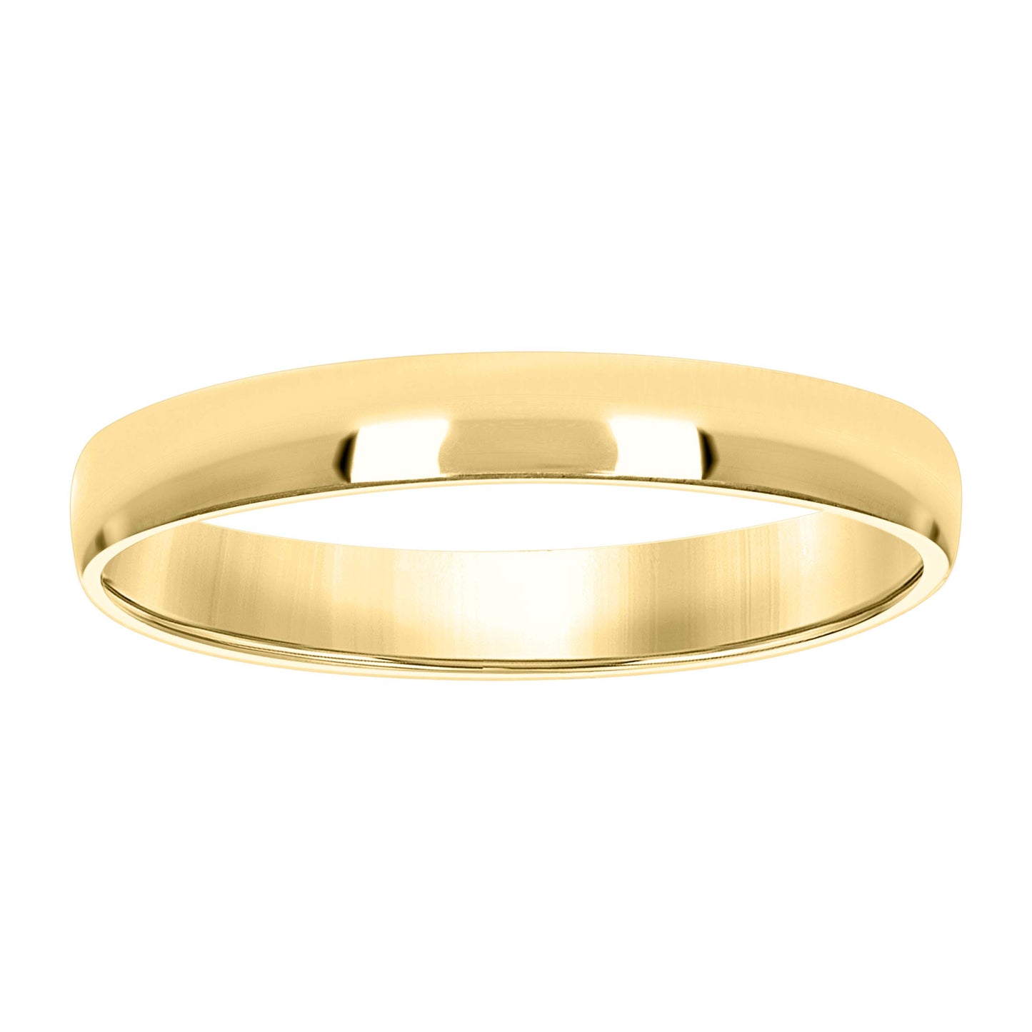 14K Yellow Gold Unisex Dome Polished Regular-Fit Bridal Anniversary Engagement WeddingBand Ring