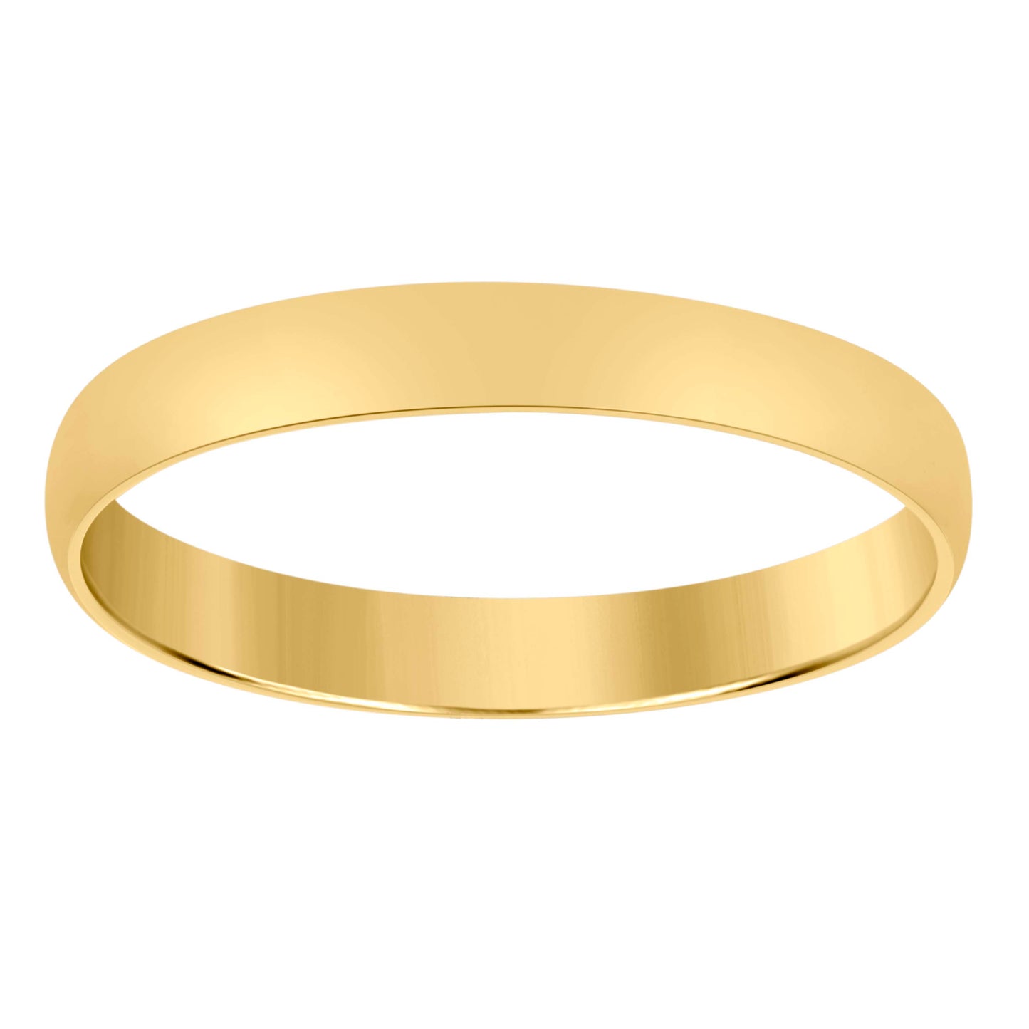 14K Yellow Gold Unisex Dome Polished Regular-Fit Bridal Anniversary Engagement WeddingBand Ring