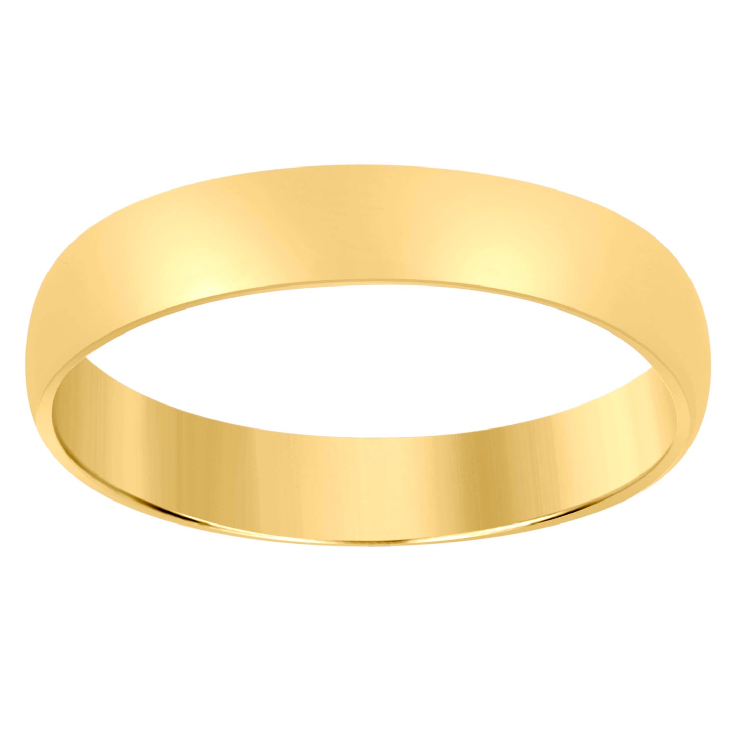 14K Yellow Gold Unisex Dome Polished Regular-Fit Bridal Anniversary Engagement WeddingBand Ring