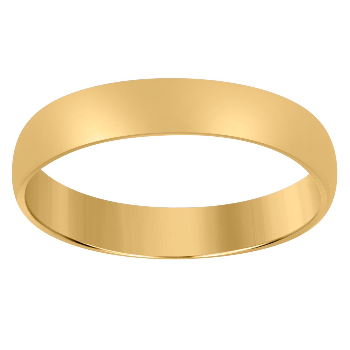 14K Yellow Gold Unisex Dome Polished Regular-Fit Bridal Anniversary Engagement WeddingBand Ring