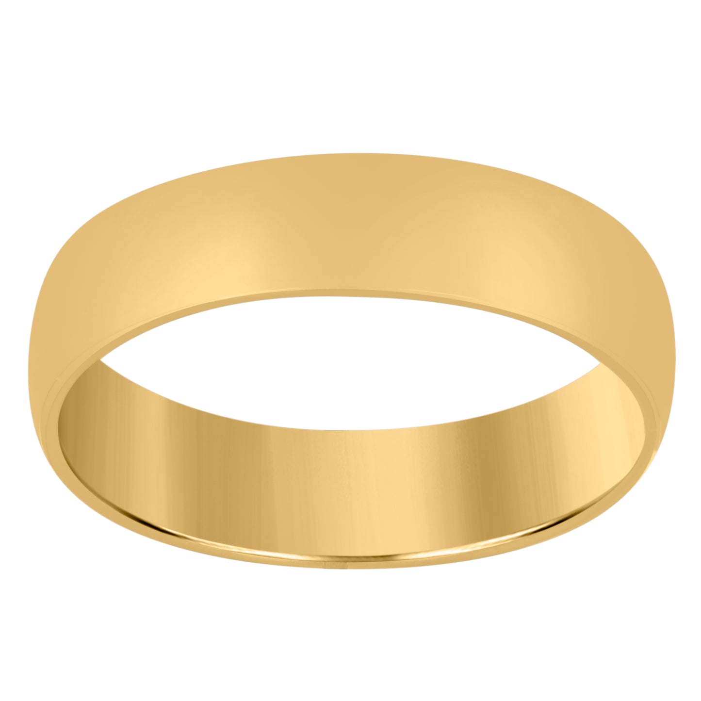 14K Yellow Gold Unisex Dome Polished Regular-Fit Bridal Anniversary Engagement WeddingBand Ring